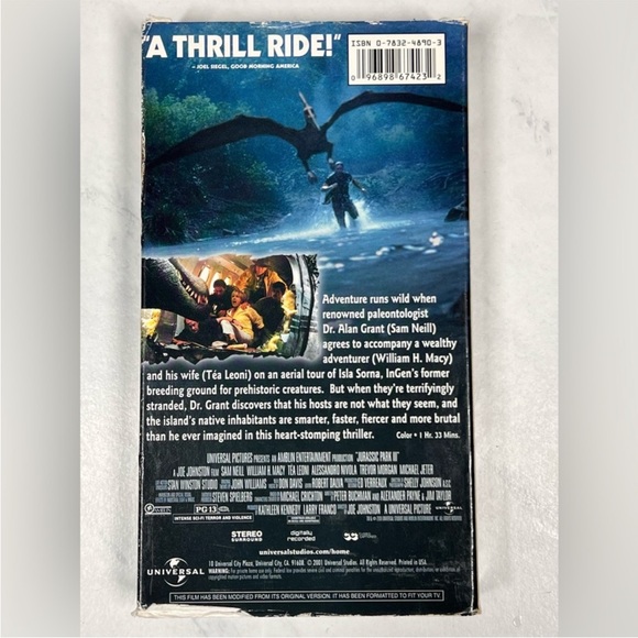 EUC Jurassic Park III (2001) VHS - Picture 4 of 5